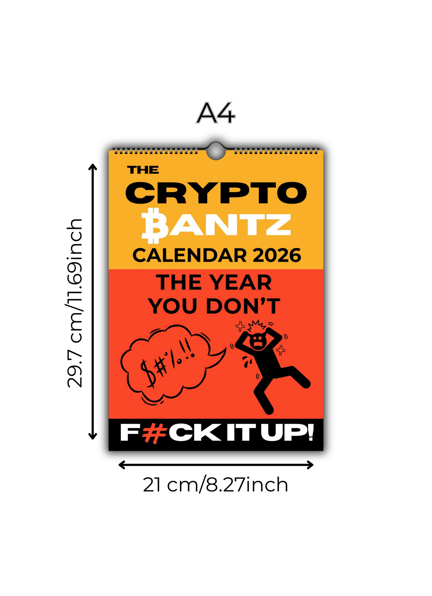 Funny Crypto 2026, The Year You Don't F*ck It Up! Wall Monthly Calendar Cheeky Banter Gift for Friends & family, sweary adult Humour