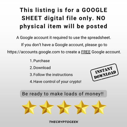Crypto Exit Strategy Bundle: Google Sheets Portfolio Tracker/Planner - Digital Download