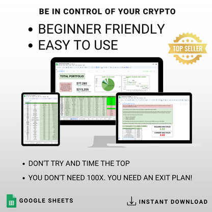 Crypto Exit Strategy Bundle: Google Sheets Portfolio Tracker/Planner - Digital Download