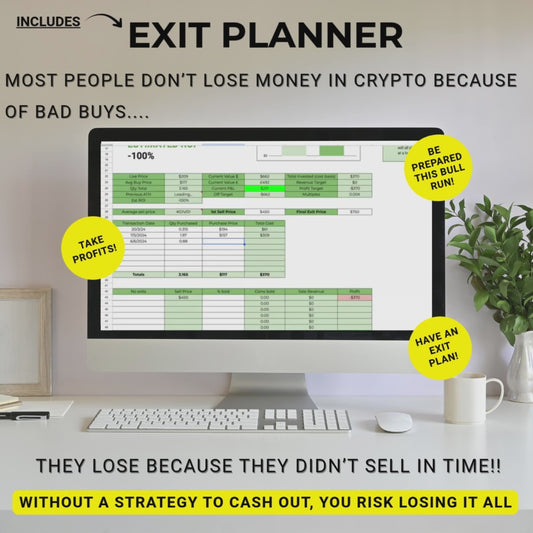 Crypto Exit Strategy Bundle: Google Sheets Portfolio Tracker/Planner - Digital Download